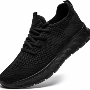 Black Running Trainers – Lightweight Breathable Sneakers for Gym, Tennis & Casual Wear