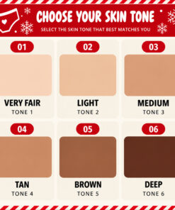 Funny Middle Finger Christmas Sweater skin tone chart, 6 tones